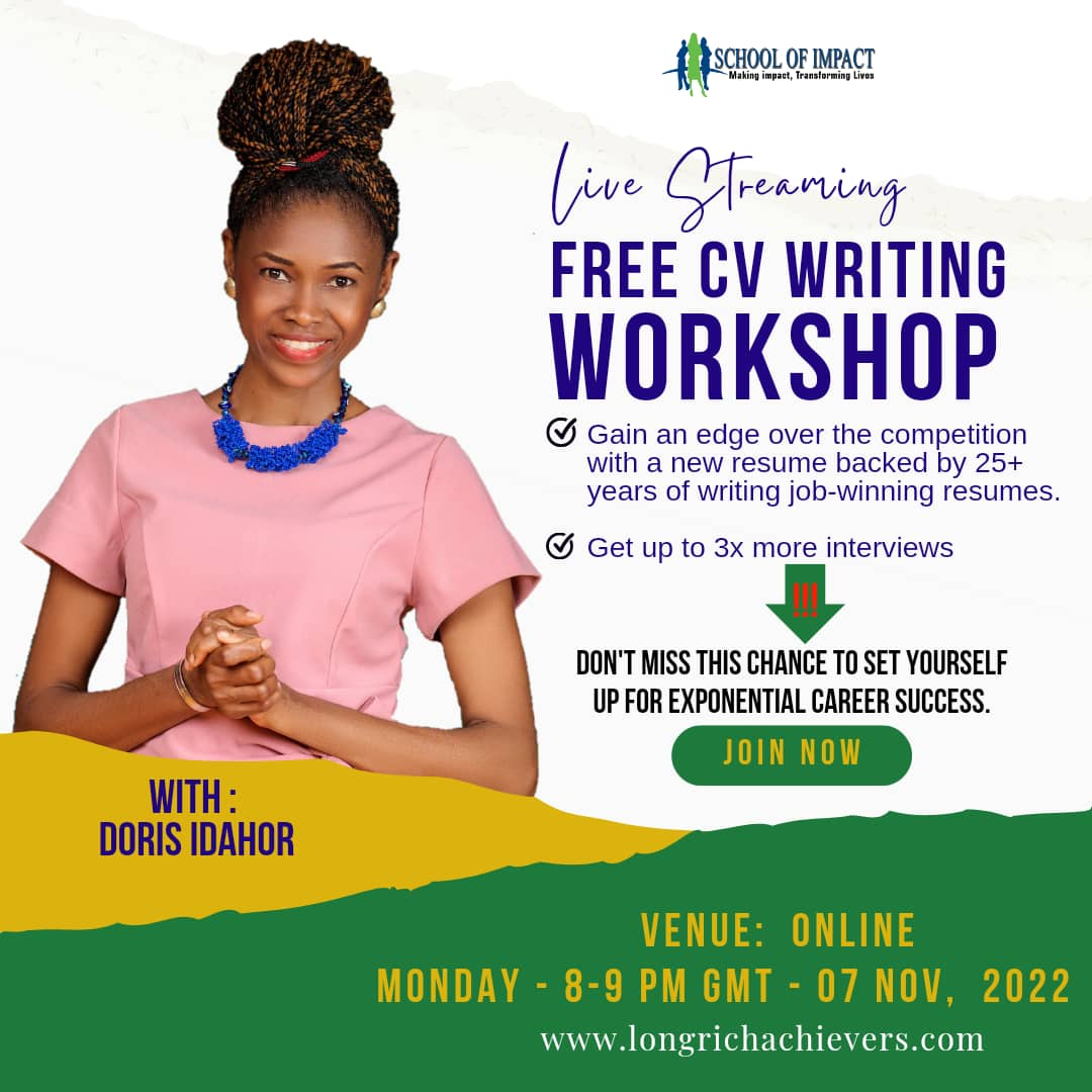 JOIN THIS FREE CV WRITING TRAINING 22