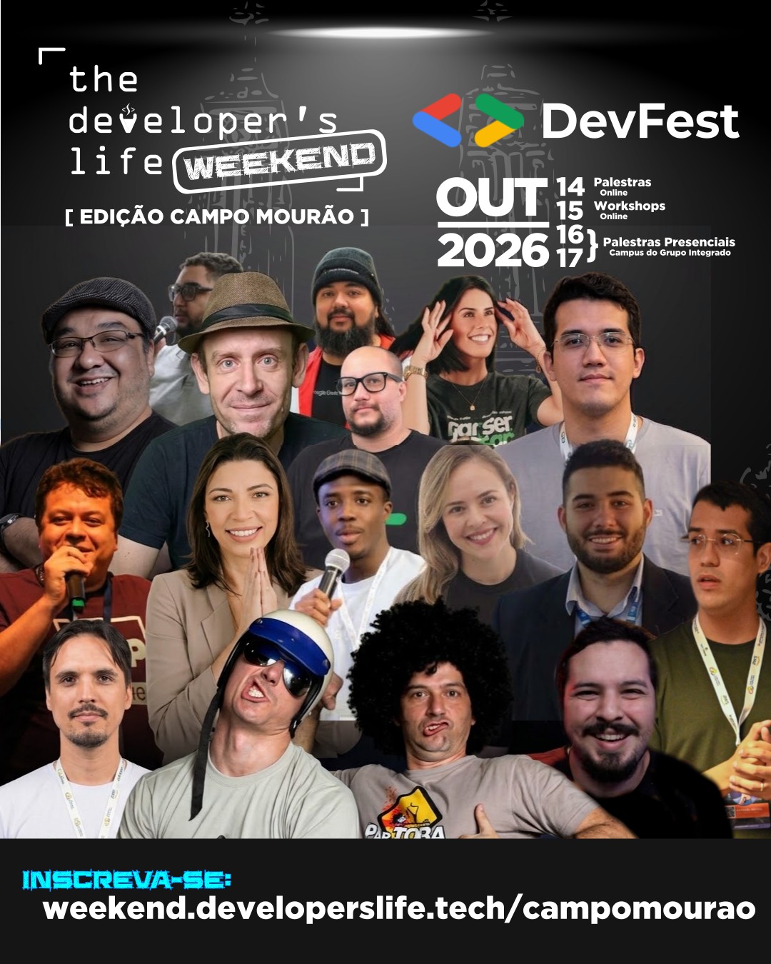 Developer's Life Weekend + GDG DevFest em Campo Mourão de 14 a 17 de outubro