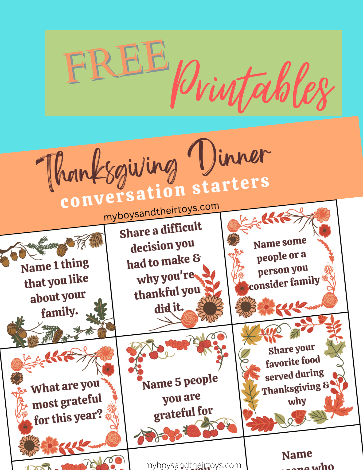 Thanksgiving Printables - Tweets