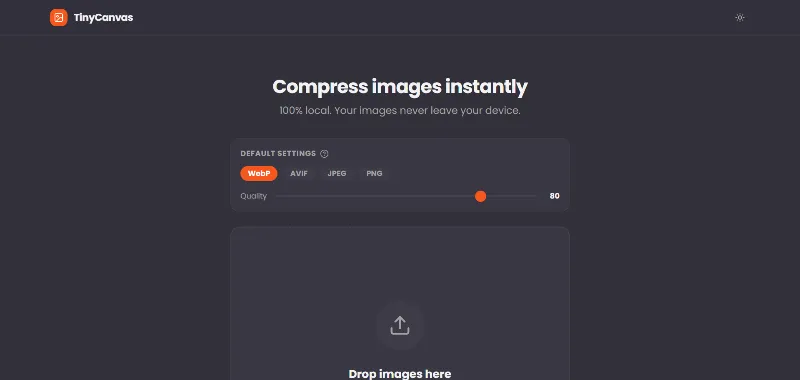 A screenshot of the TinyCanvas dashboard.