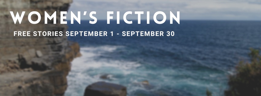 cliff side with words: Women's fiction and dates