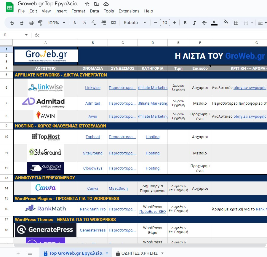 Θέλεις Τα Top Εργαλεία Του GroWeb.gr Στο Email Σου;