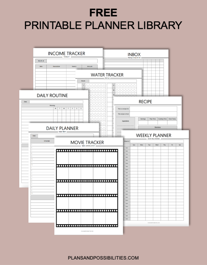 Free Printable Planner Library