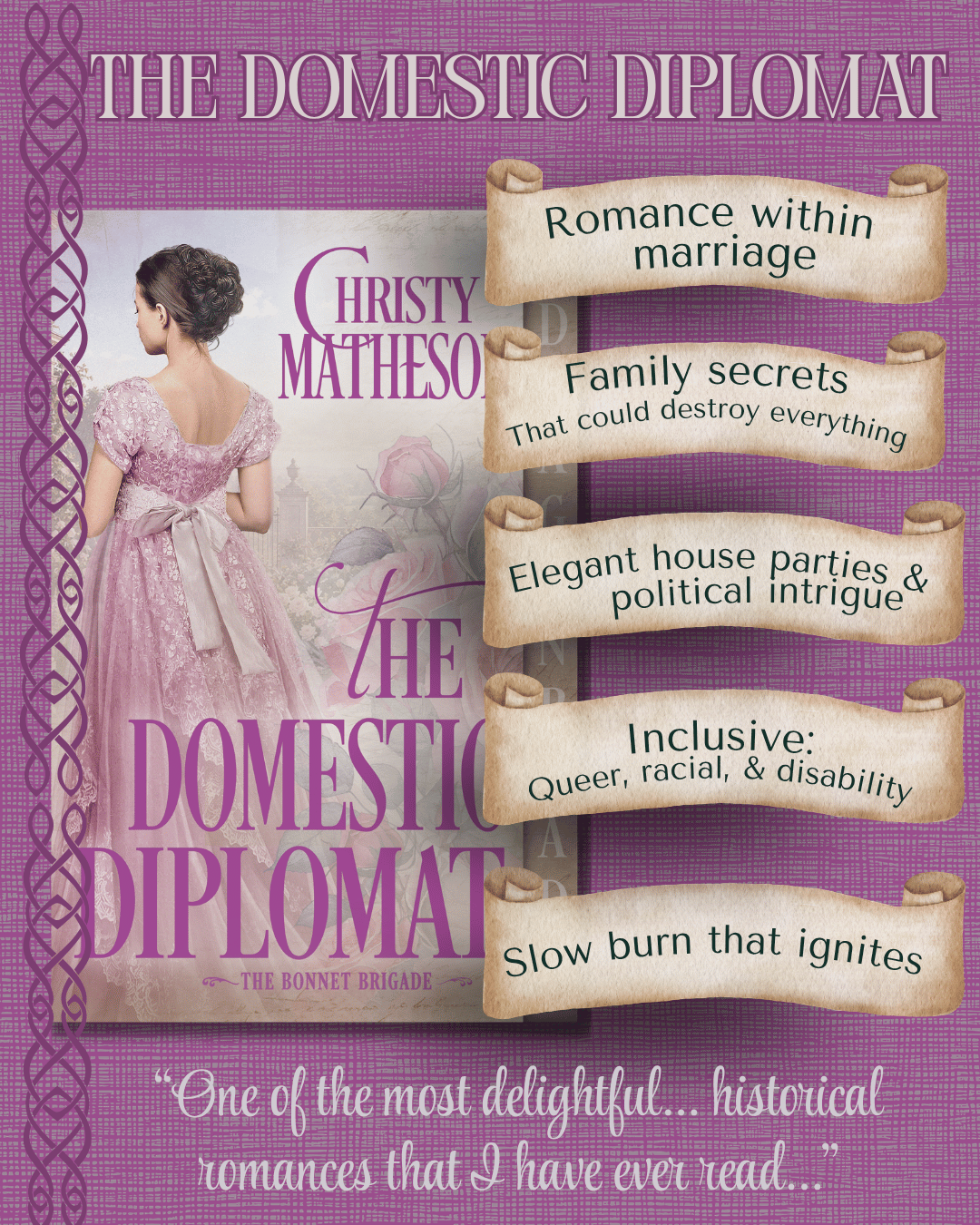 pink trope card for The Domestic Diplomat