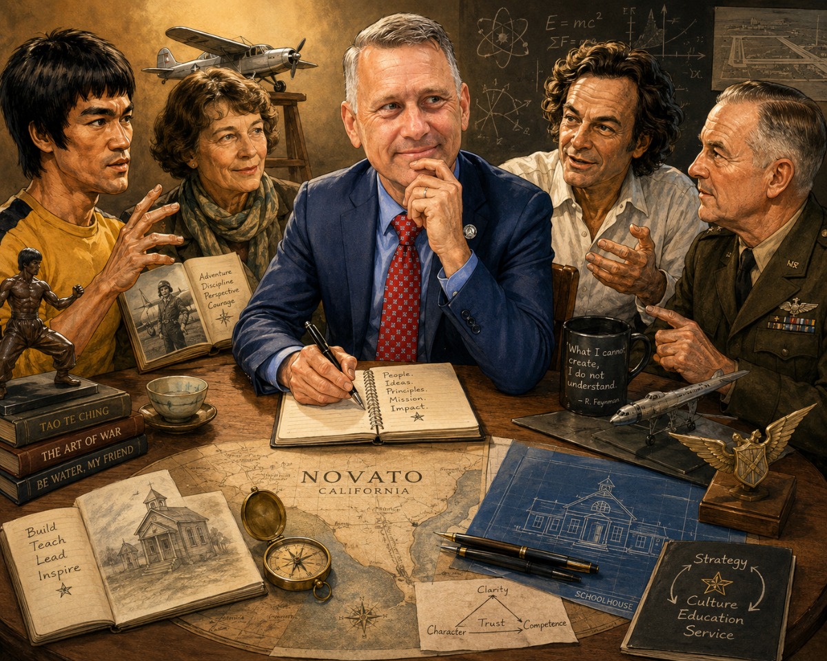 A ChatGPT version of me at the table with my mentors...