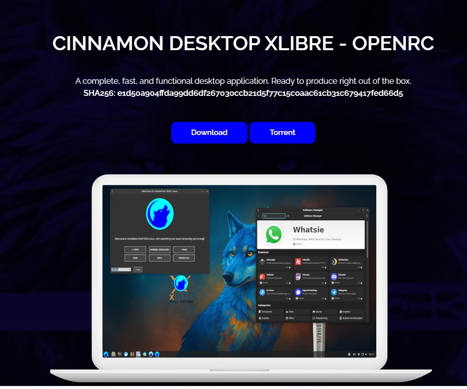 Vendefoul Wolf Linux with Cinnamon Desktop