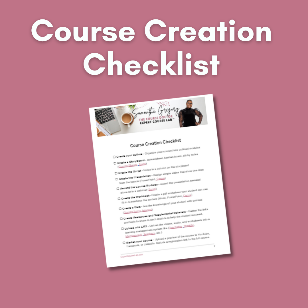 Course Creation Checklist