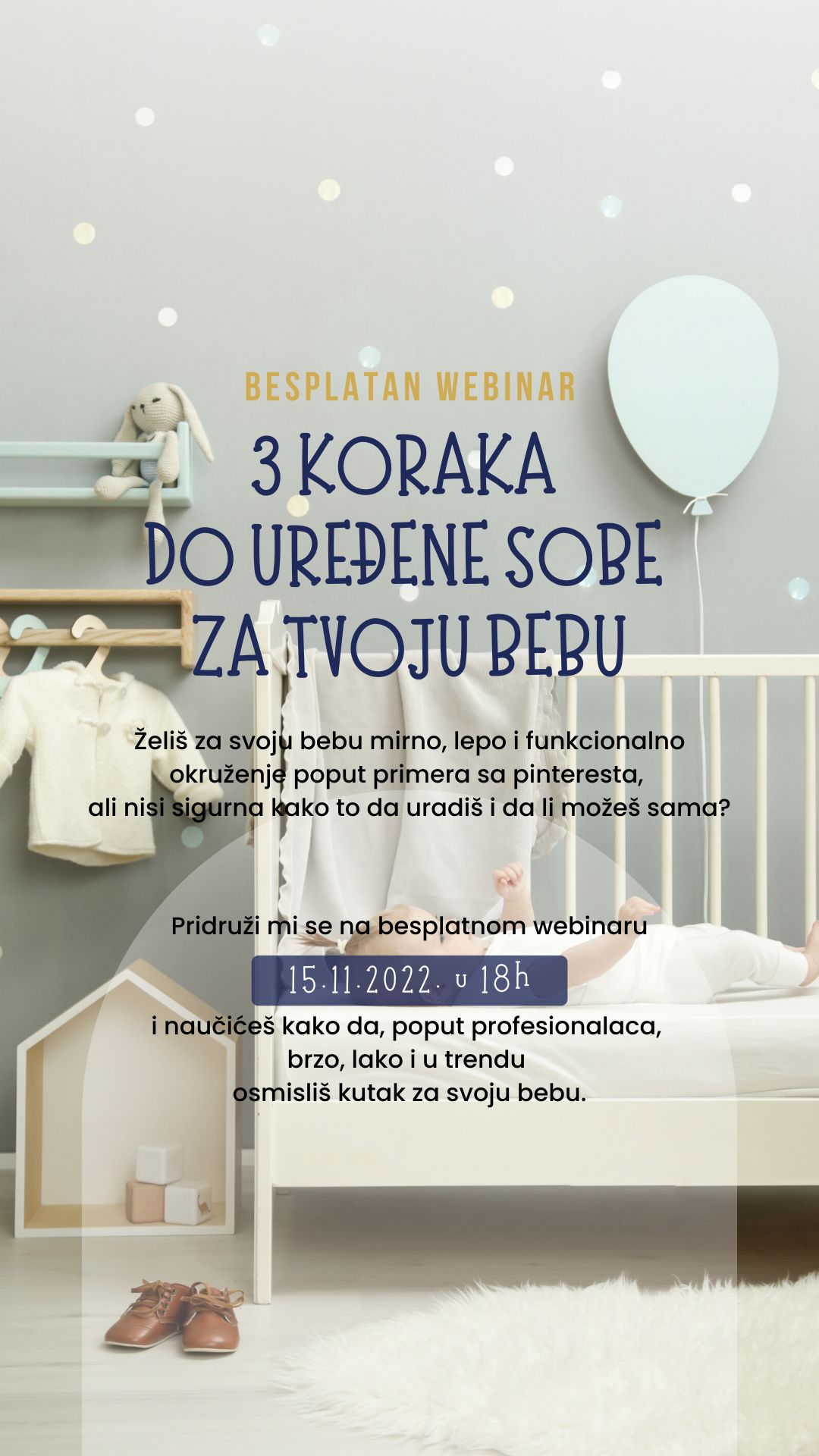Besplatan webinar: 3 koraka do uređene sobe za tvoju bebu
